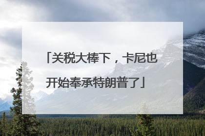 关税大棒下，卡尼也开始奉承特朗普了