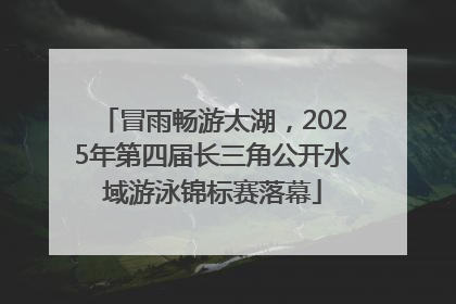 冒雨畅游太湖，2025年第四届长三角公开水域游泳锦标赛落幕