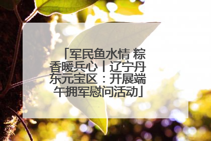 军民鱼水情 粽香暖兵心丨辽宁丹东元宝区：开展端午拥军慰问活动