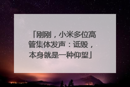 刚刚，小米多位高管集体发声：诋毁，本身就是一种仰望