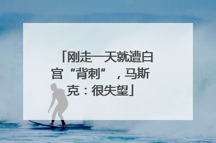 刚走一天就遭白宫“背刺”，马斯克：很失望
