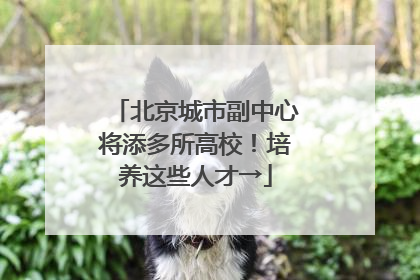 北京城市副中心将添多所高校！培养这些人才→