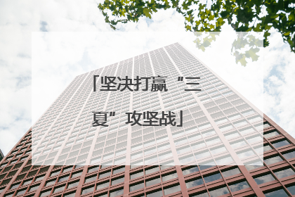 坚决打赢“三夏”攻坚战