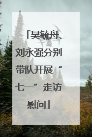吴毓舟、刘永强分别带队开展“七一”走访慰问