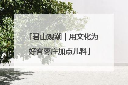 君山观潮｜用文化为好客枣庄加点儿料