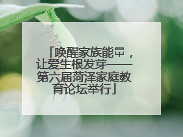 唤醒家族能量，让爱生根发芽——第六届菏泽家庭教育论坛举行