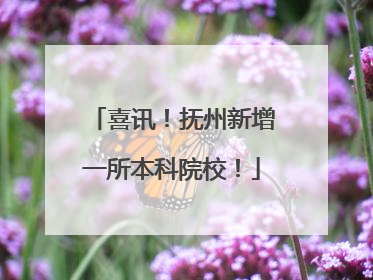 喜讯！抚州新增一所本科院校！
