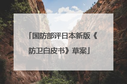 国防部评日本新版《防卫白皮书》草案