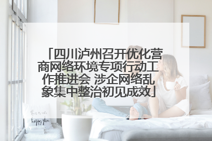 四川泸州召开优化营商网络环境专项行动工作推进会 涉企网络乱象集中整治初见成效