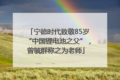 宁德时代致敬85岁“中国锂电池之父”，曾毓群称之为老师