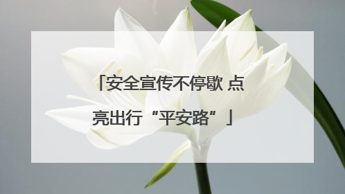 安全宣传不停歇 点亮出行“平安路”