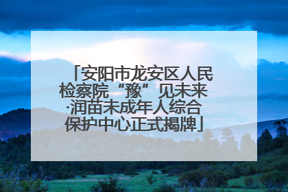 安阳市龙安区人民检察院“豫”见未来·润苗未成年人综合保护中心正式揭牌