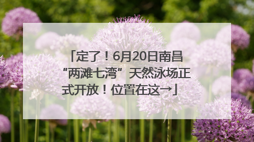 定了！6月20日南昌“两滩七湾”天然泳场正式开放！位置在这→