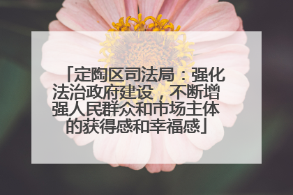定陶区司法局：强化法治政府建设，不断增强人民群众和市场主体的获得感和幸福感