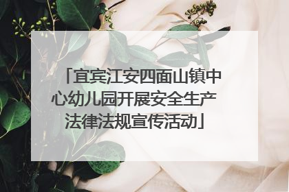 宜宾江安四面山镇中心幼儿园开展安全生产法律法规宣传活动