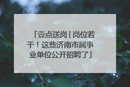 壹点送岗│岗位若干！这些济南市属事业单位公开招聘了