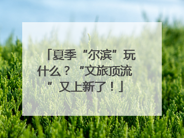 夏季“尔滨”玩什么？“文旅顶流”又上新了！