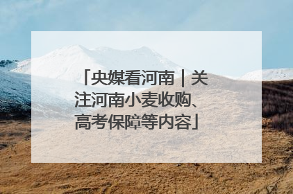 央媒看河南｜关注河南小麦收购、高考保障等内容