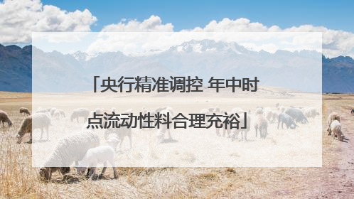 央行精准调控 年中时点流动性料合理充裕