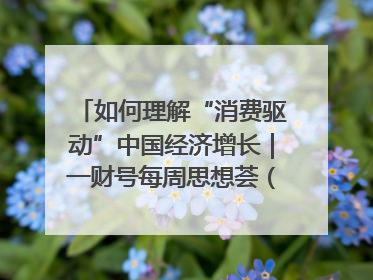 如何理解“消费驱动”中国经济增长｜一财号每周思想荟（第22期）