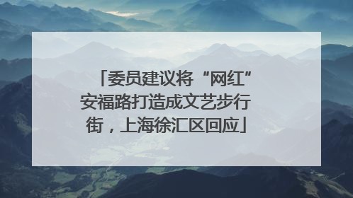 委员建议将“网红”安福路打造成文艺步行街，上海徐汇区回应