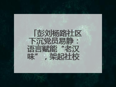 彭刘杨路社区下沉党员易静：语言赋能“老汉味”，架起社校“共建桥”