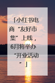 小红书电商“友好市集”上线，6月将举办“开业活动”