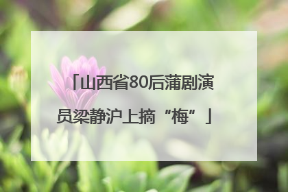 山西省80后蒲剧演员梁静沪上摘“梅”