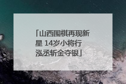 山西围棋再现新星 14岁小将行泓丞斩金夺银