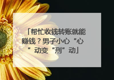 帮忙收钱转账就能赚钱？男子小心“心”动变“刑”动