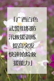 广西百色武警组织防汛救援训练 提高突发快速抢险救援能力