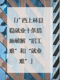 广西上林县稳就业十条措施破解“招工难”和“就业难”