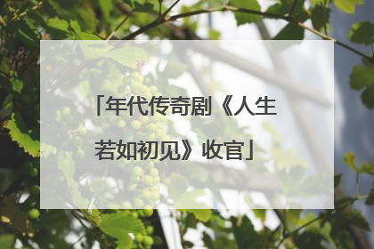 年代传奇剧《人生若如初见》收官