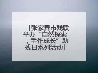 张家界市残联举办“自然探索，手作成长”助残日系列活动