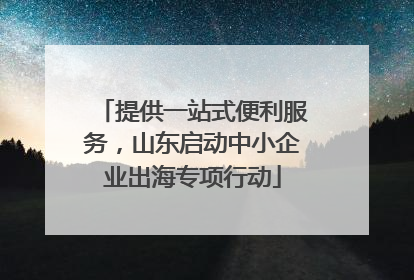 提供一站式便利服务，山东启动中小企业出海专项行动