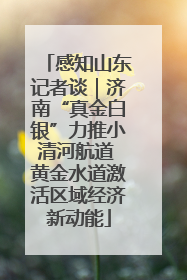 感知山东记者谈｜济南“真金白银”力推小清河航道 黄金水道激活区域经济新动能