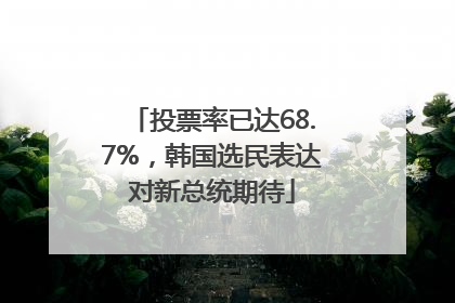 投票率已达68.7%，韩国选民表达对新总统期待