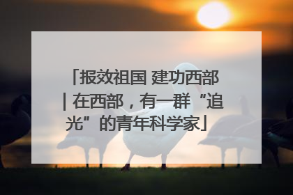 报效祖国 建功西部｜在西部，有一群“追光”的青年科学家
