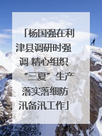 杨国强在利津县调研时强调 精心组织“三夏”生产 落实落细防汛备汛工作