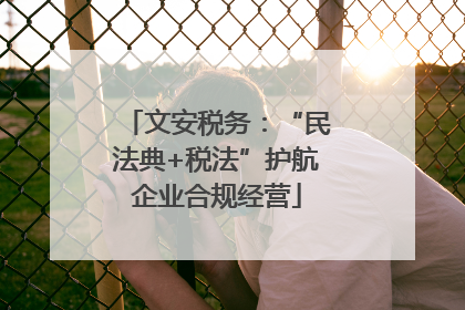 文安税务：“民法典+税法”护航企业合规经营