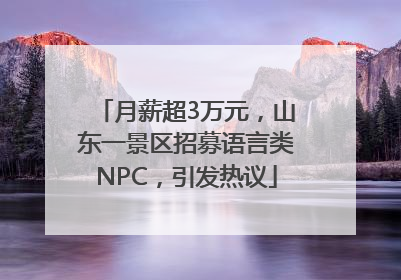 月薪超3万元，山东一景区招募语言类NPC，引发热议