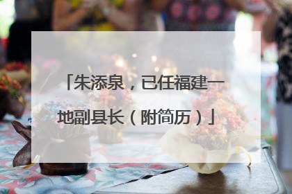 朱添泉，已任福建一地副县长（附简历）