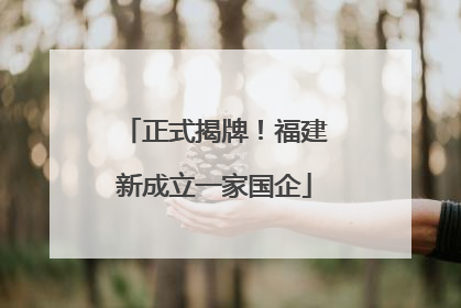 正式揭牌！福建新成立一家国企