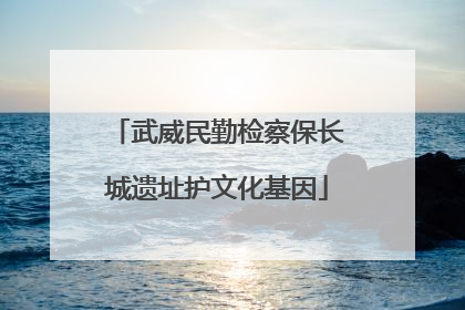 武威民勤检察保长城遗址护文化基因