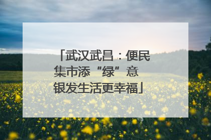 武汉武昌：便民集市添“绿”意 银发生活更幸福