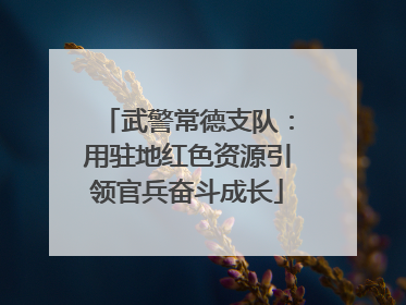 武警常德支队：用驻地红色资源引领官兵奋斗成长
