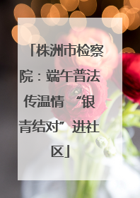 株洲市检察院：端午普法传温情 “银青结对”进社区