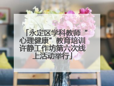 永定区学科教师“心理健康”教育培训许静工作坊第六次线上活动举行