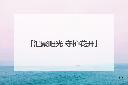 汇聚阳光 守护花开