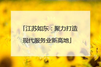 江苏如东：聚力打造现代服务业新高地